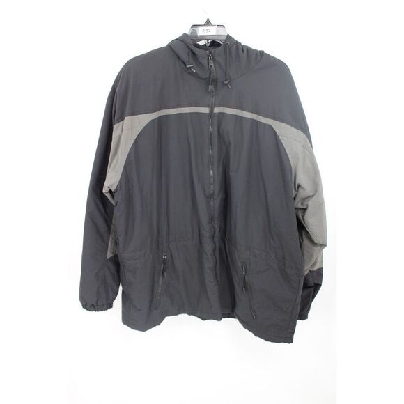 CABELA'S 2XL TALL GRAY/BLACK FLEECE LINED HOODED COAT ZIP FRONT MENS - Picture 1 of 8